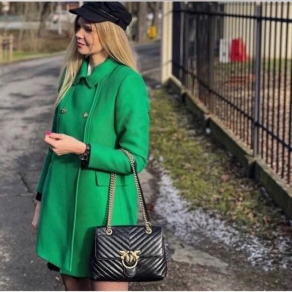 NWT ZARA Green Coat Jacket BUTTONED TAILORED GREEN Size XS - Picture 15 of 15